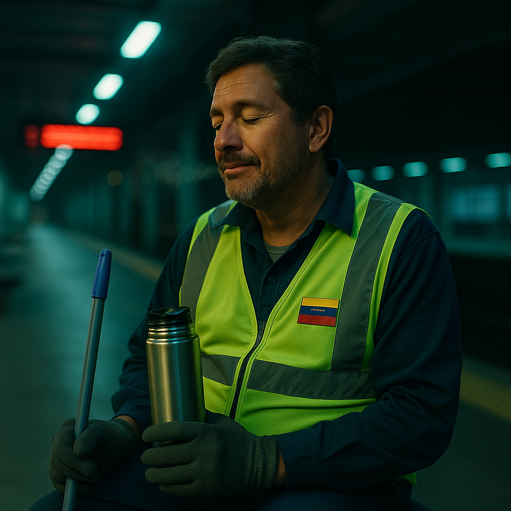 Resiliencia venezolana representada en una escena urbana